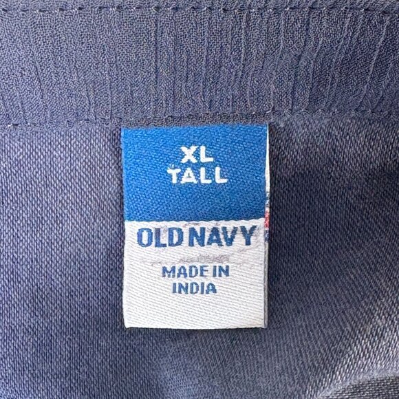 Old Navy Waist Defined Smocked Tie Front Maxi Dress Size Tall XL Navy Chiffon - Picture 5 of 14